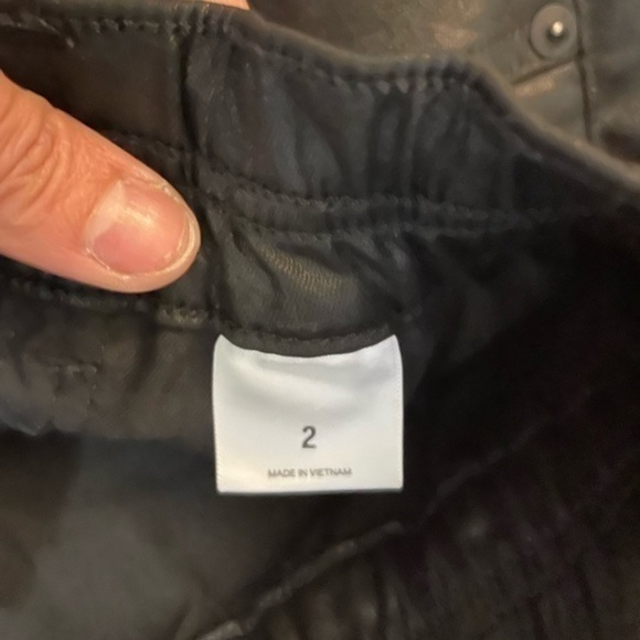 Express Black Jogger Vegan leather Super High Rise Size 2 - Picture 7 of 11